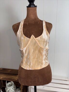Urban Outfitters  Cropped Velvet Creme Color Cami Goth  Y2K New large